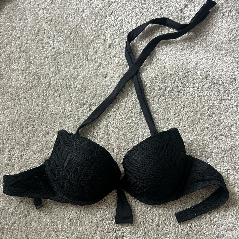 Aerie Black Lace Bikini Top